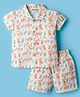 Wonderchild Half Sleeves Birds Printed Coordinating Shirt & Shorts Set - White