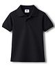 Kookie Kids Cotton Knit Half Sleeves Solid Polo T-Shirt - Black