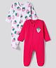 Bonfino 100% Cotton Knit Full Sleeves Sleep Suits with Strawberry Print Pack of 2 - Multicolor