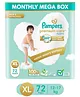 Pampers Premium Care Pants, Extra Large size baby diapers (XL), 72 Count, Softest ever Pampers pants
