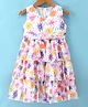 Rassha Sleeveless Floral Printed Knee Length Layered Dress - White