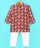 Ridokidz Full Sleeves Floral Printed Kurta Pyjama Set - Magenta