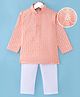 Ridokidz Full Sleeves Ethnic Embroidered Kurta Pyjama Set - Peach