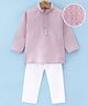 Ridokidz Full Sleeves Ethnic Embroidered Kurta Pyjama Set - Light Purple
