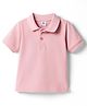 Kookie Kids Cotton Knit Full Solid Colour Polo T-Shirt - Pink
