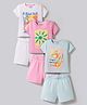 Bonfino 100% Cotton Knit Half Sleeves T-Shirts & Shorts Set With Fruit Print Pack of 3 - Multicolor