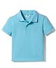 Kookie Kids Cotton Knit Half Sleeves Solid Colour Polo T-Shirt - Light Blue