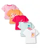 Bonfino 100% Cotton Knit Drop Shoulder Half Sleeves T-Shirts With Fruit Print Pack of 5 - Multicolor