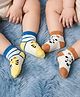 Babyoye Cotton Bamboo Socks With Animal Design Pack of 2 - Blue & Brown
