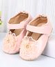Cute Walk by Babyhug Velcro Closure Booties With Floral Applique - Pink