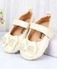 Cute Walk by Babyhug Velcro Closure Booties With Bow Applique - Beige