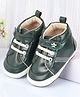 Cute Walk by Babyhug Velcro Closure Solid Booties - Green