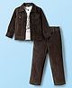 Robo Fry Cotton Woven Half Sleeves T-Shirt & Pant With Jacket - Brown