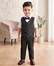 Robo Fry Cotton Woven Full Sleeves Solid Color 3 Piece Party Suit with Bow - Dark Green