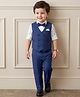 Robo Fry Cotton Woven Full Sleeves 3 Piece Party Suit with Bow & Nautical Theme Print - Navy Blue