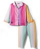 Enfance Core  Full Sleeves Striped Night Suit Set - Pink