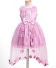 Enfance Sleeveless Floral & Bow Applique Detailed Knee Length Dress - Onion Pink