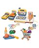 Azhari 42 Pcs Mini Cash Register Toy for Kids Supermarket Grocery Store Playset with Sound, Light & Scanner, Educational Role Play Toy for Kids