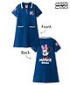 Pine Kids Disney Single Jersey Knit Half Sleeves Dress with Front & Back Minnie Mouse Graphics - Blue