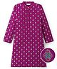 EARTHY TOUCH Cotton Knit Full Sleeves Kurta with Motif Glitter Print - Purple
