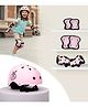 R for Rabbit Safe Play Set for Kids Safety Certified Helmet with Knee & Elbow Pads, Wrist Guards Lightweight Adjustable, Slip-Resistant & Flexible for Cycling, Scooter, Skating - Pink