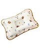 Baby Moo Rectangular Bear Print Breathable Muslin Head Shaping Neck Support Pillow - White