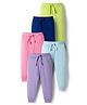 Babyhug Single Jersey Knit Full Length Solid Color Lounge Pants Pack of 5 -Multicolor