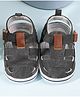 Neska Moda Anti Slip Solid Velcro Closure Sandals - Black