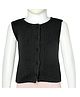 The little lookers Wool Woven Sleeveless Solid Sweater Vest - Black