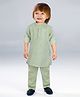 BAD BOYS Cotton Woven Full Sleeves Textured Kurta Pyjama Set - Green