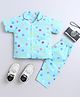 The Magic Wand Poplin Cotton Woven Half Sleeves Polka Dots Printed Coordinating Night Suit Set - Green