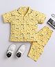 The Magic Wand Cotton Woven Half Sleeves Sunglasses Printed Coordinating Night Suit Set - Yellow