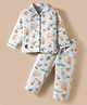 Enfance Core Full Sleeves Animals Printed Coordinating Night Suit Set - Blue