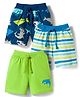 Babyhug Single Jersey Knit Mid Thigh Sea Life Printed & Striped  Shorts Pack Of 3 - Multicolour