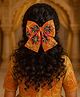 Little Tresses Floral Embroidered Bow Applique Detailed Alligator Hair Clip - Orange
