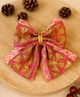 Little Tresses Abstract Embroidered Bow Applique Detailed Alligator Hair Clip - Baby Pink