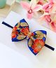 Little Tresses Bow Applique Detailed Floral Embroidered Headband - Blue