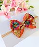 Little Tresses Bow Applique Detailed Floral Embroidered Headband - Orange