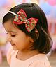 Little Tresses Bow Applique Detailed Floral Embroidered Headband - Peach