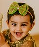 Little Tresses Bow Applique Detailed Sequins Embellished Headband - Green