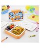 Nayasa Autobot 2 Compartment Vaccum Sealed Insulated Stainless Steel Lunch Box Foodie Print Leak Proof Tiffin Box  Medium Orange - 650 ml