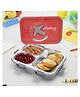 Nayasa X-Station Lunch Box | 750 ml | Stainless Steel Inner | Leakproof | Durable | Perfect for School Kids | 22.2 cm X 16.2 cm X 5.6 cm | Red & Grey