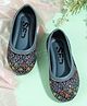 SHOES FOR JUNIORS Sequins Embellished Threadwork Detailed Ballerinas - Navy Blue