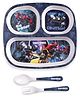 Servewell Transformer Theme Four Partitioned Plate with Fork & Spoon - Blue