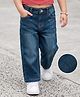 Kookie Kids Full Length Comfort Fit Washed Denim Jeans - Navy Blue
