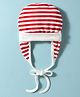 Ben Benny Interlock Knit Striped Cap with Knot Red - Diameter 11 cm