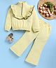 TOONYPORT Cotton Blend Knit Full Sleeves Frill Detailed Top With Trouser Set - Yellow