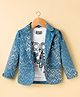 Dapper Dudes Full Sleeves Glitter Embellished Chevron Printed Blazer With Tee - Blue