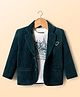 Dapper Dudes Full Sleeves Paris Text Metal Applique Detailed Blazer With Typography Printed Tee - Bottle Green