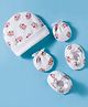Ben Benny Interlock Knit Cap Mitten & Booties Set with Teddy Print White - Diameter 11 cm